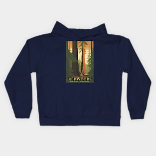 Redwoods National Park Vintage Travel Poster Kids Hoodie